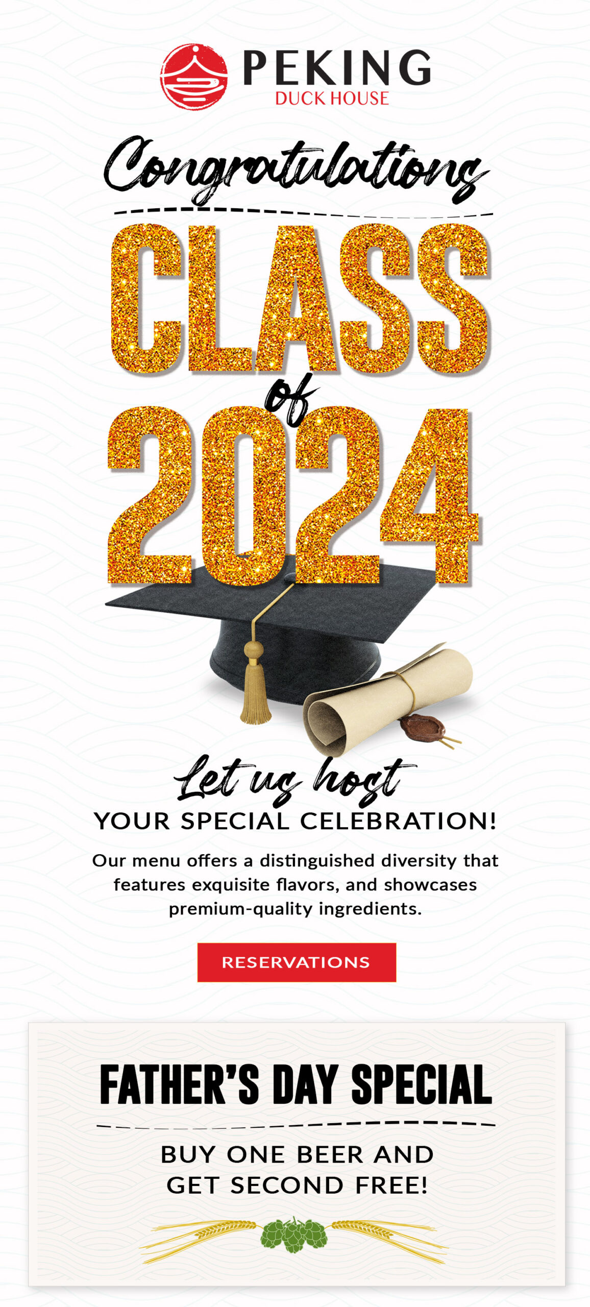 Join Us in Celebrating the Class of 2024 Graduates! father's Day Special!